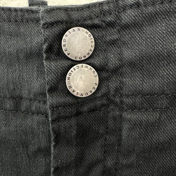 Peruvian Connection Womens Straight Denim Jeans Size 10 Split Hem Black - Picture 3 of 5